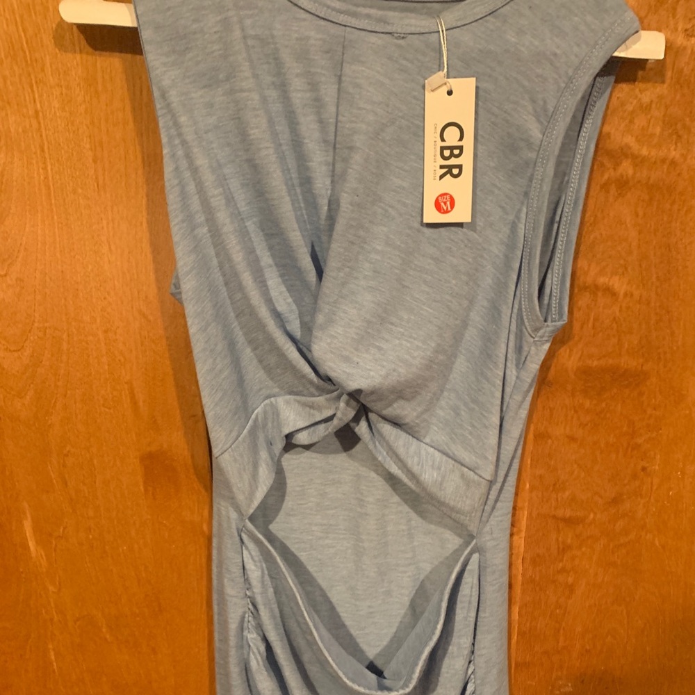 Cbr baby blue cut out dress